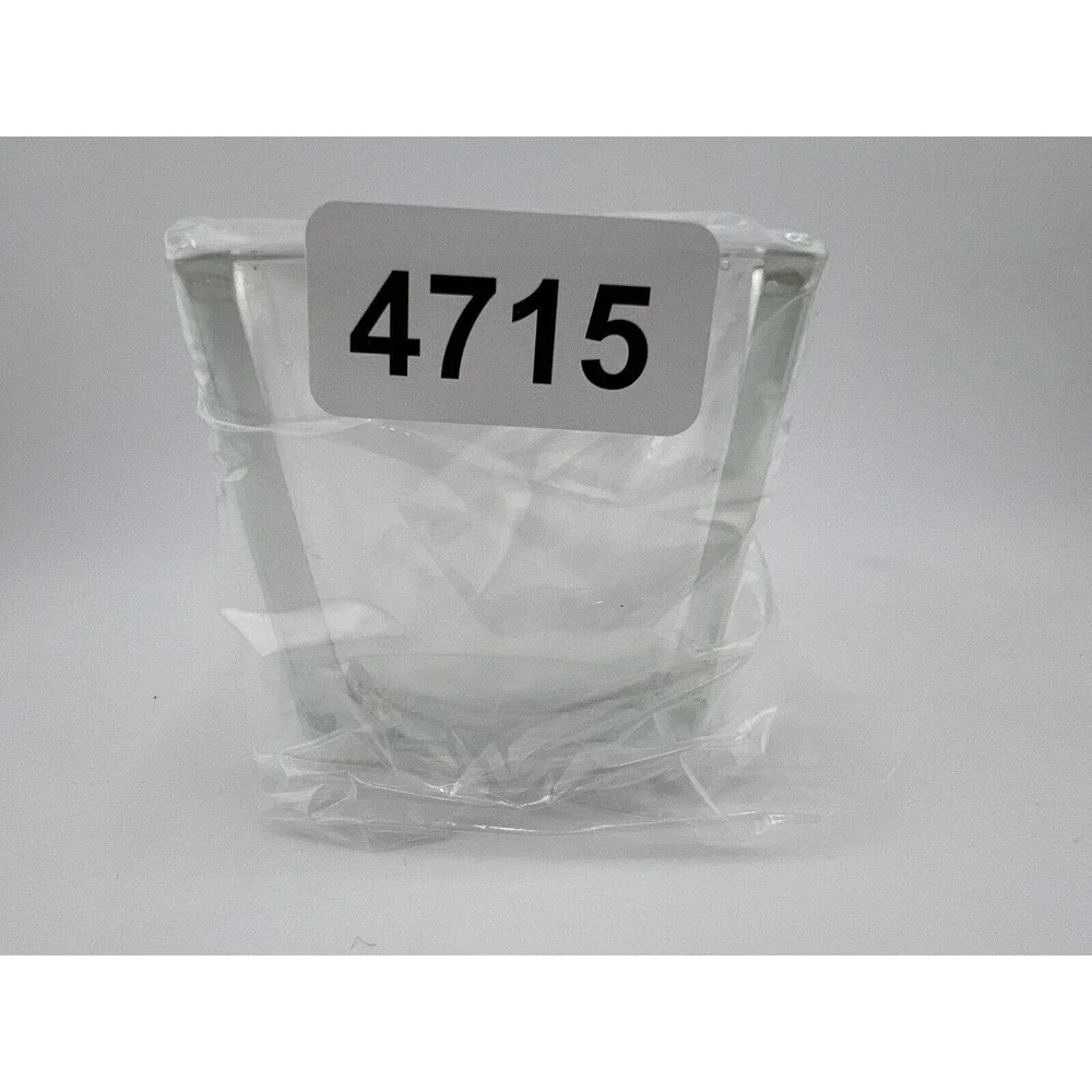 Vintage Square Clear Glass Flower‎ Vase 2.5